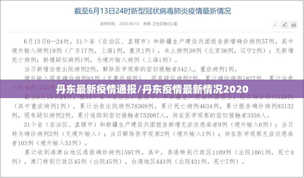 丹东最新疫情通报/丹东疫情最新情况2020