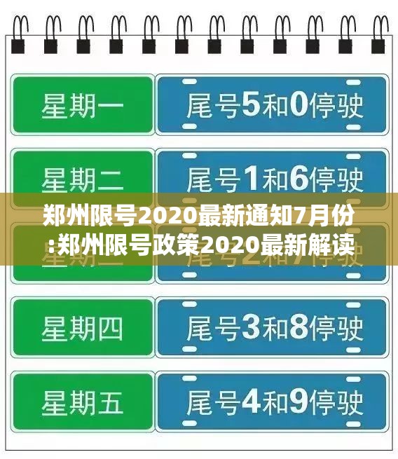 郑州限号2020最新通知7月份:郑州限号政策2020最新解读