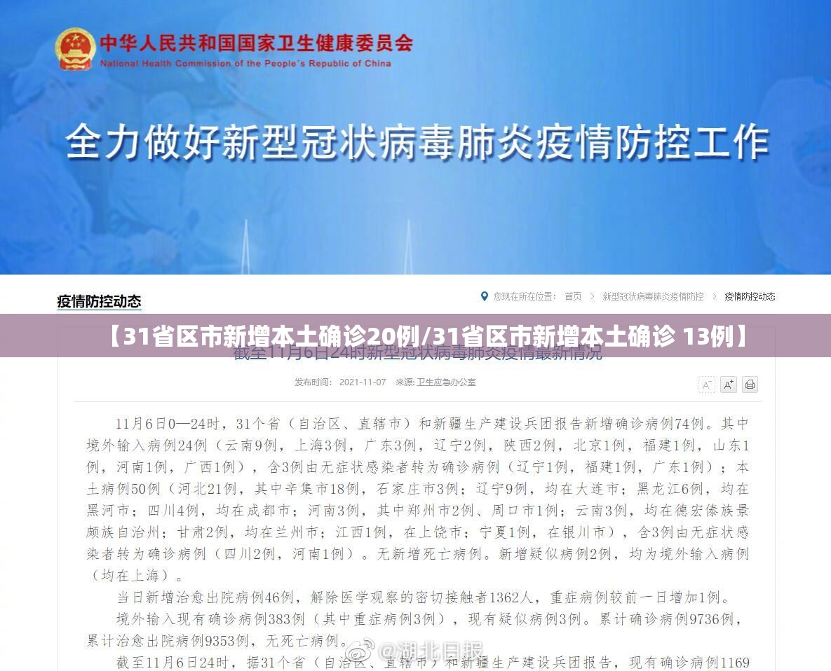 【31省区市新增本土确诊20例/31省区市新增本土确诊 13例】 【31省区市新增本土确诊20例/31省区市新增本土确诊 13例】