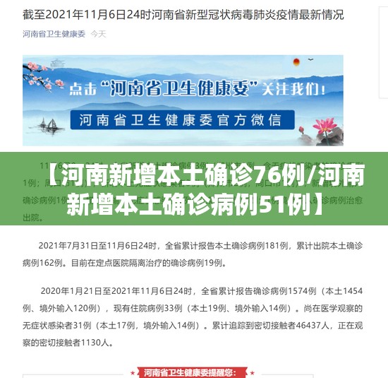 【河南新增本土确诊76例/河南新增本土确诊病例51例】
