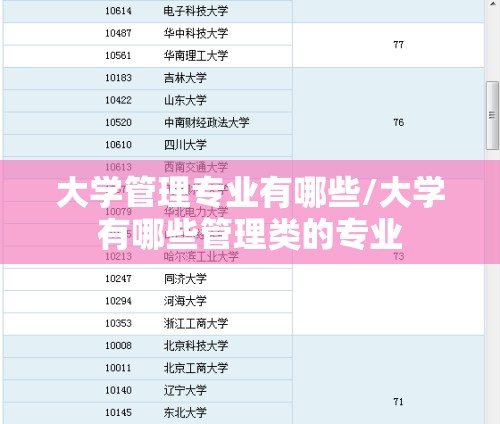 大学管理专业有哪些/大学有哪些管理类的专业