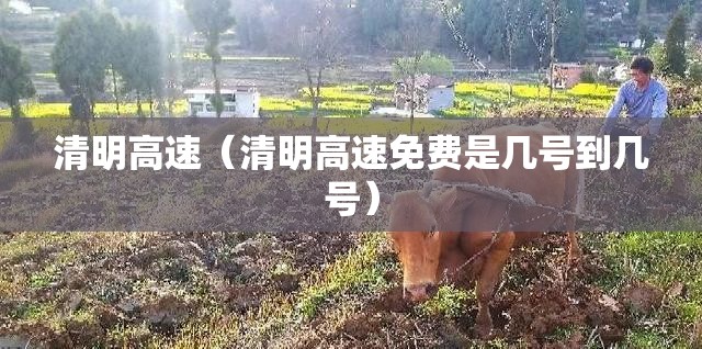 清明高速(清明高速免费是几号到几号) 清明高速(清明高速免费是几号到几号)