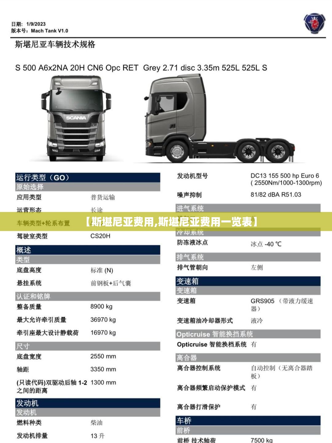 【斯堪尼亚费用,斯堪尼亚费用一览表】