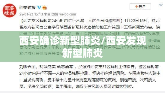 西安确诊新型肺炎/西安发现新型肺炎