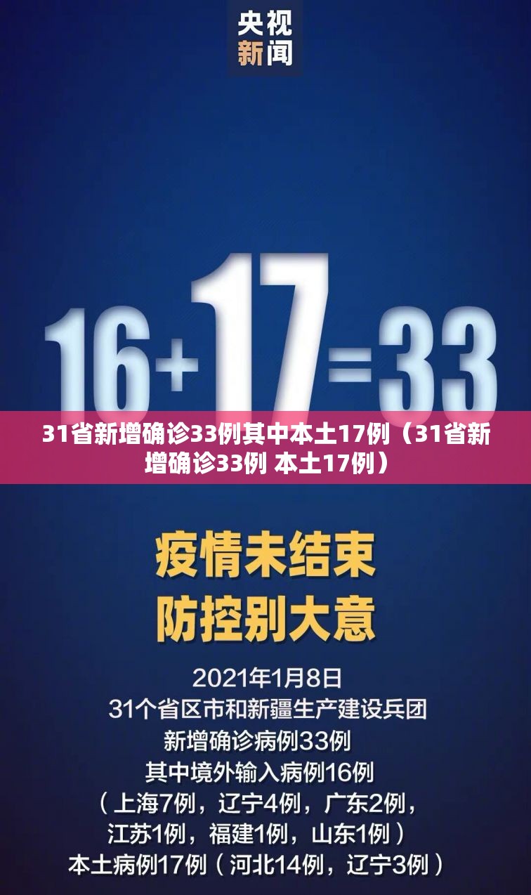 31省新增确诊33例其中本土17例（31省新增确诊33例 本土17例）