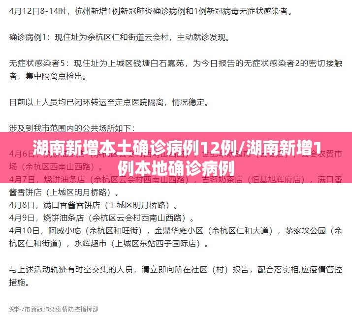 湖南新增本土确诊病例12例/湖南新增1例本地确诊病例 湖南新增本土确诊病例12例/湖南新增1例本地确诊病例