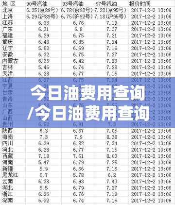 今日油费用查询/今日油费用查询98