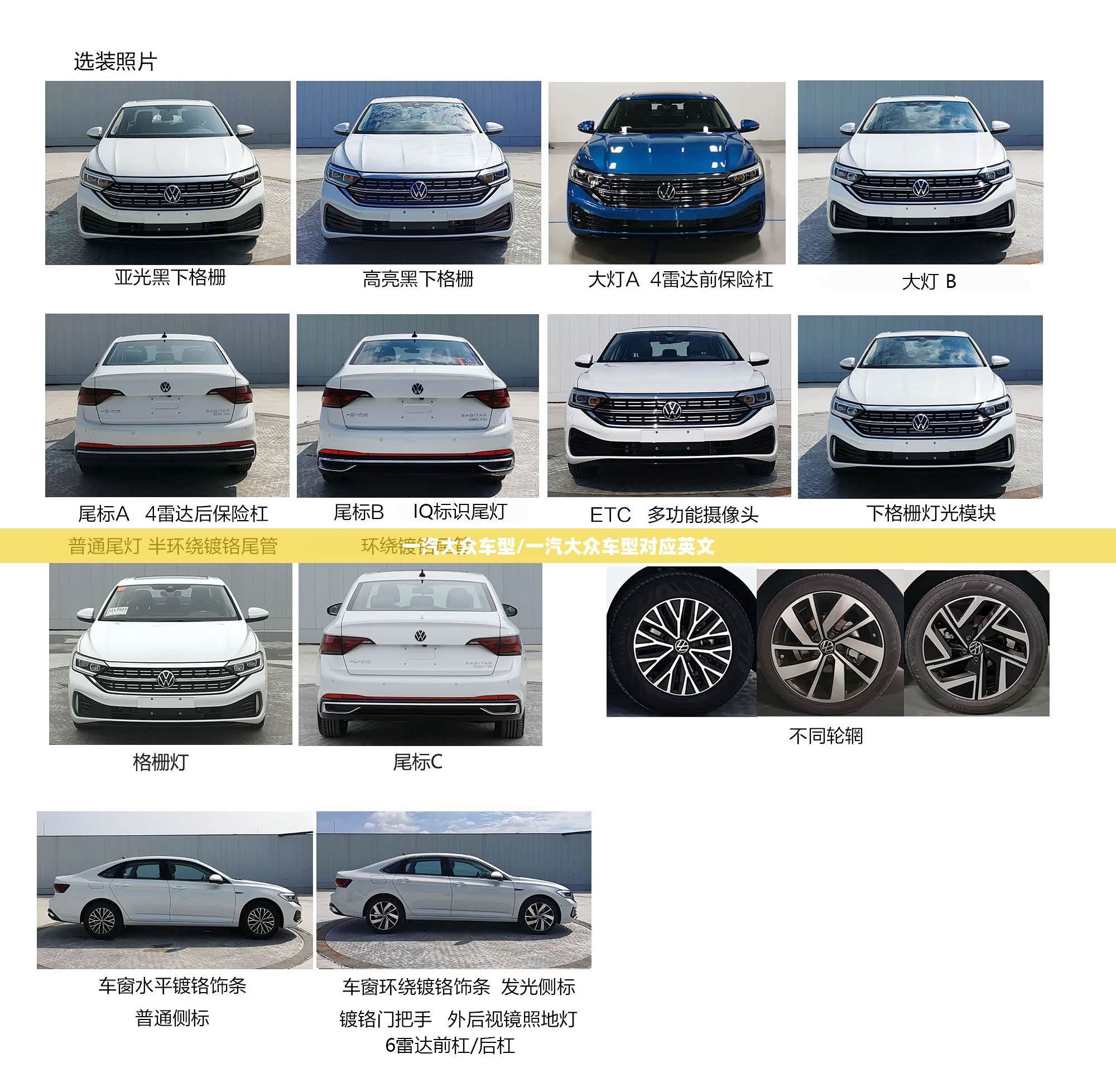 一汽大众车型/一汽大众车型对应英文