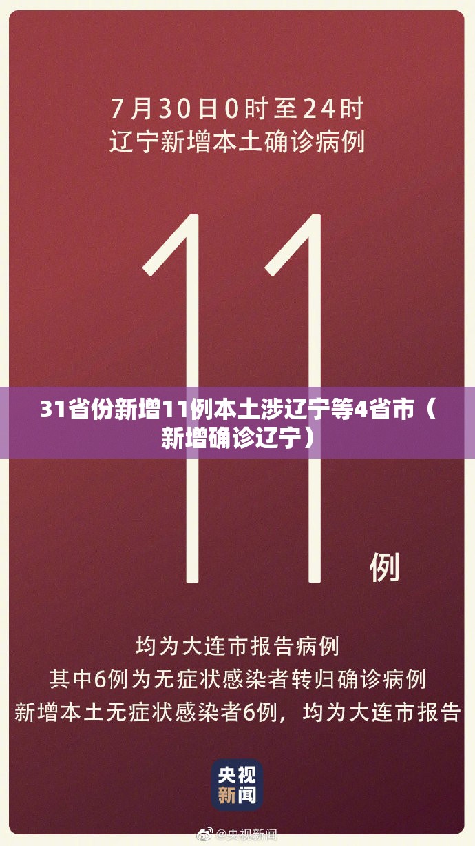 31省份新增11例本土涉辽宁等4省市(新增确诊辽宁) 31省份新增11例本土涉辽宁等4省市(新增确诊辽宁)