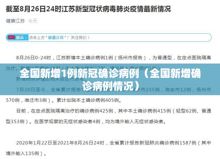全国新增1例新冠确诊病例（全国新增确诊病例情况）