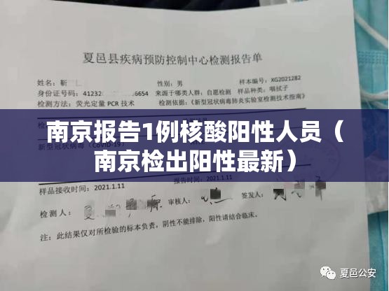 南京报告1例核酸阳性人员(南京检出阳性最新) 南京报告1例核酸阳性人员(南京检出阳性最新)