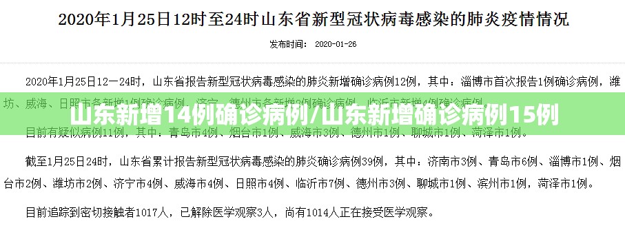 山东新增14例确诊病例/山东新增确诊病例15例 山东新增14例确诊病例/山东新增确诊病例15例