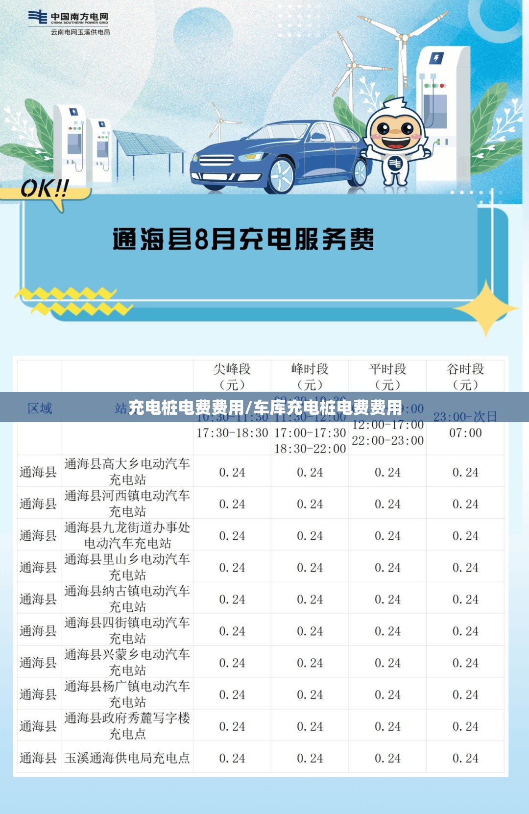 充电桩电费费用/车库充电桩电费费用