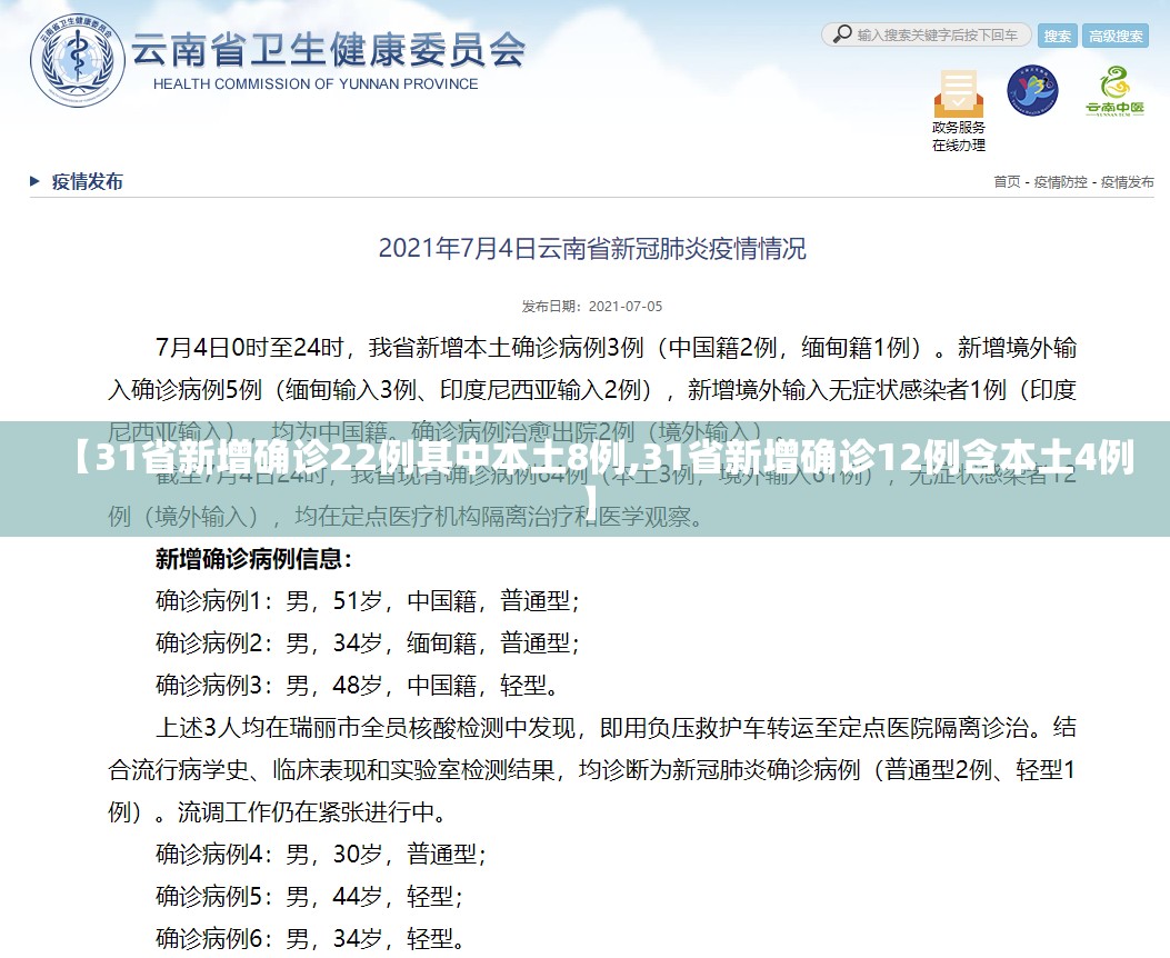 【31省新增确诊22例其中本土8例,31省新增确诊12例含本土4例】 【31省新增确诊22例其中本土8例,31省新增确诊12例含本土4例】