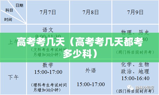 高考考几天（高考考几天都考多少科）