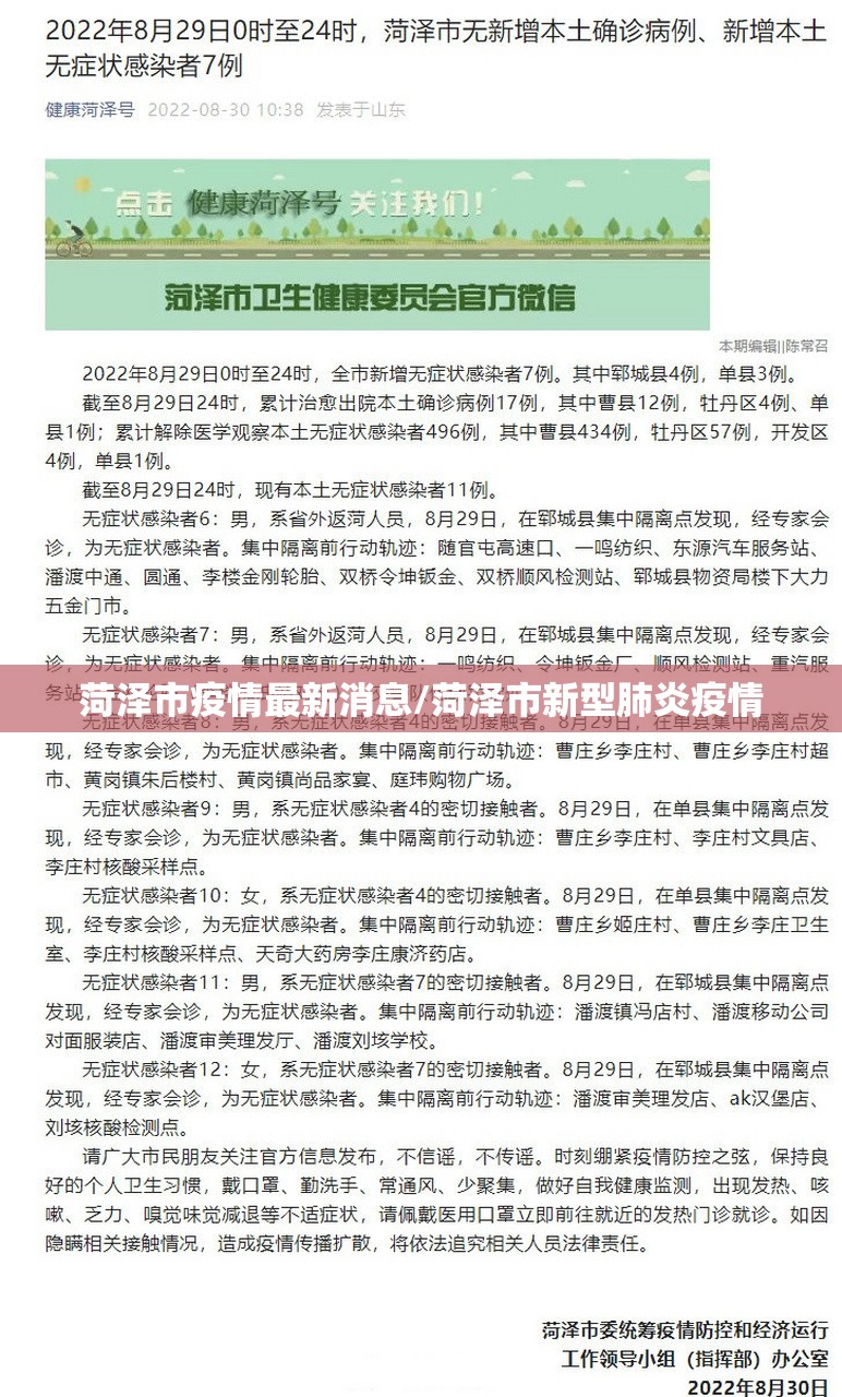菏泽市疫情最新消息/菏泽市新型肺炎疫情