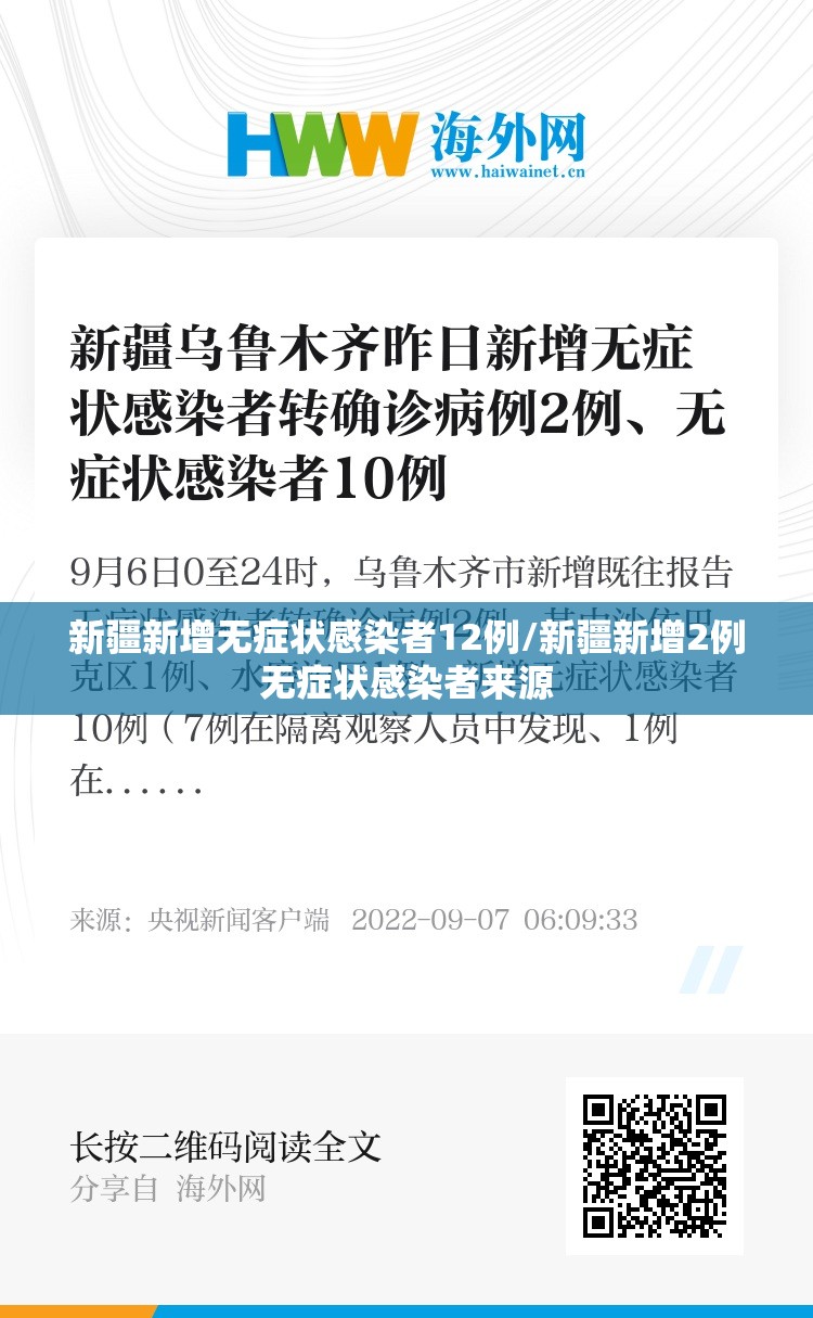 新疆新增无症状感染者12例/新疆新增2例无症状感染者来源
