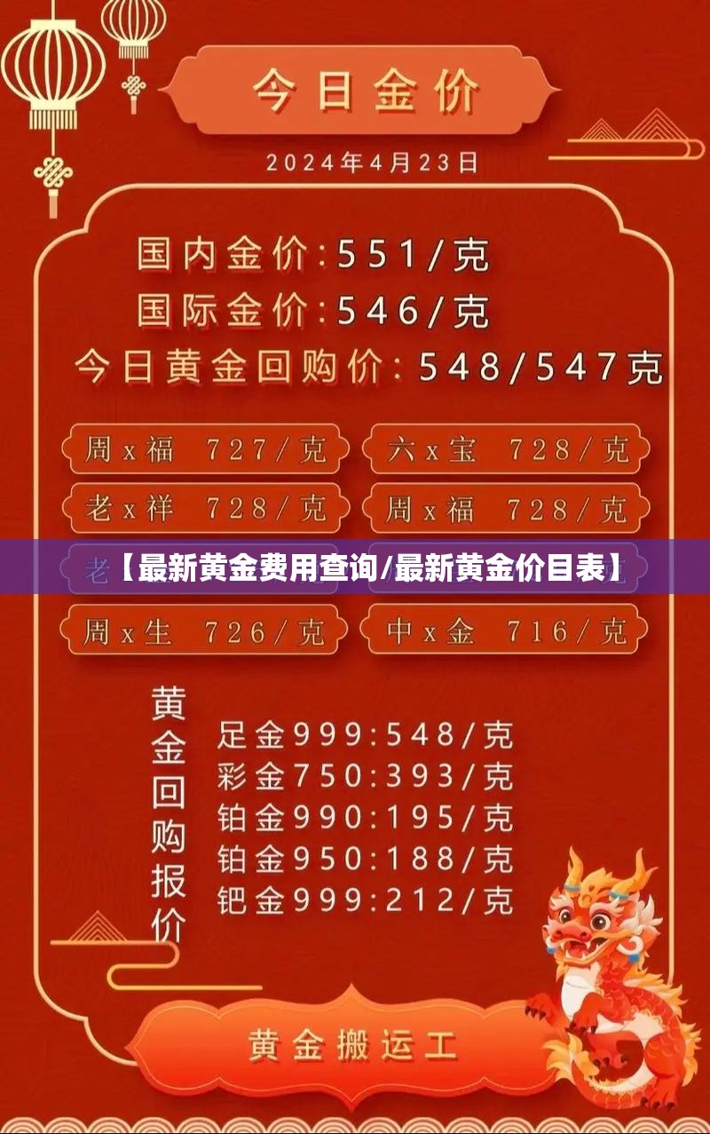 【最新黄金费用查询/最新黄金价目表】