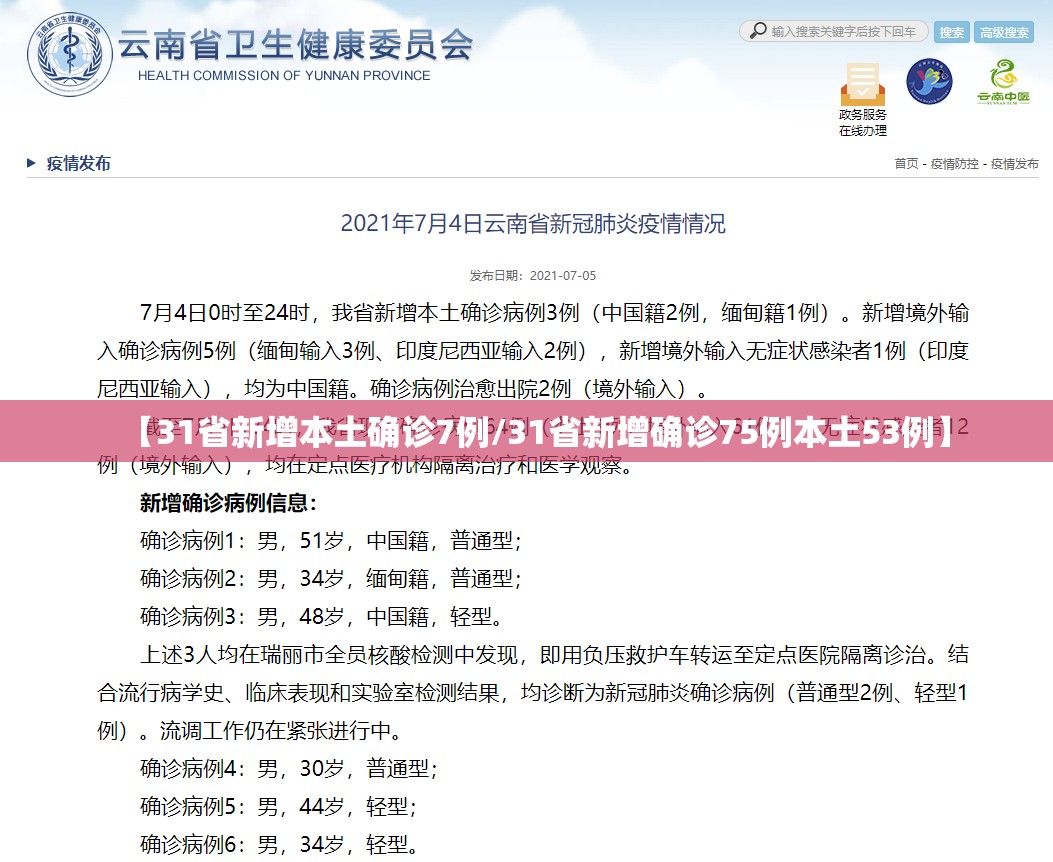 【31省新增本土确诊7例/31省新增确诊75例本土53例】 【31省新增本土确诊7例/31省新增确诊75例本土53例】