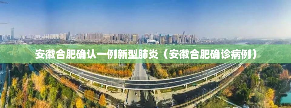 安徽合肥确认一例新型肺炎（安徽合肥确诊病例）