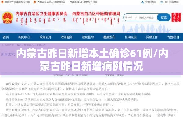 内蒙古昨日新增本土确诊61例/内蒙古昨日新增病例情况