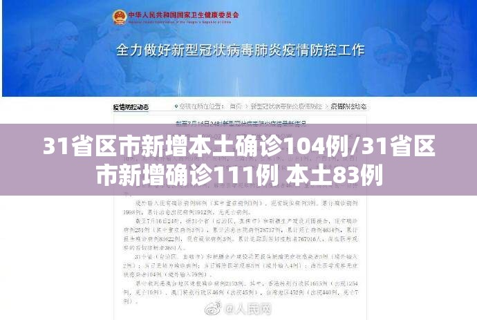31省区市新增本土确诊104例/31省区市新增确诊111例 本土83例