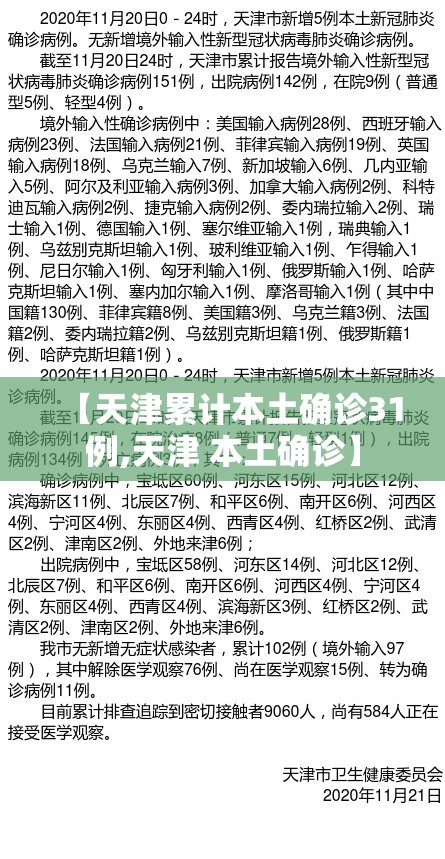 【天津累计本土确诊31例,天津 本土确诊】