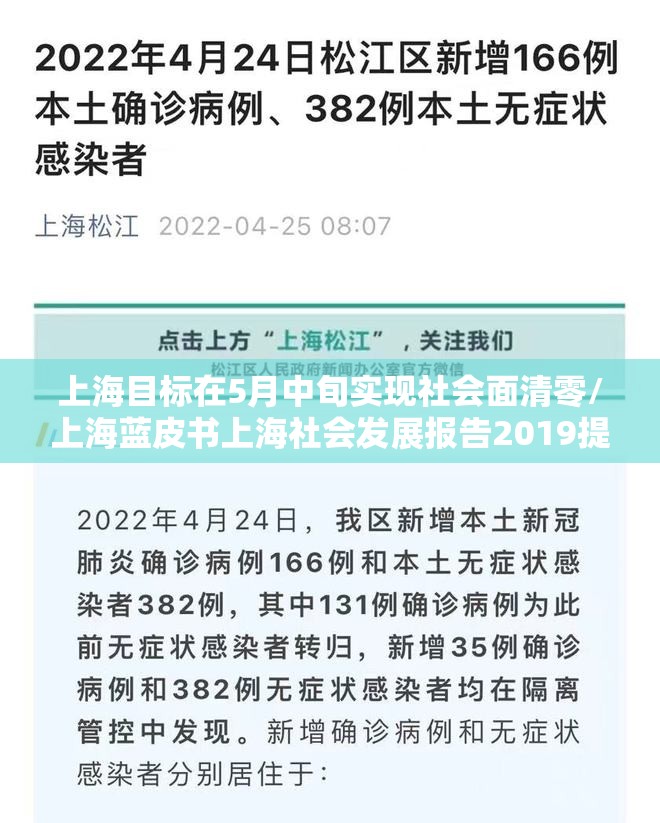 上海目标在5月中旬实现社会面清零/上海蓝皮书上海社会发展报告2019提出十三五以来 上海目标在5月中旬实现社会面清零/上海蓝皮书上海社会发展报告2019提出十三五以来