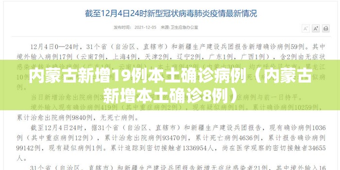 内蒙古新增19例本土确诊病例（内蒙古新增本土确诊8例）