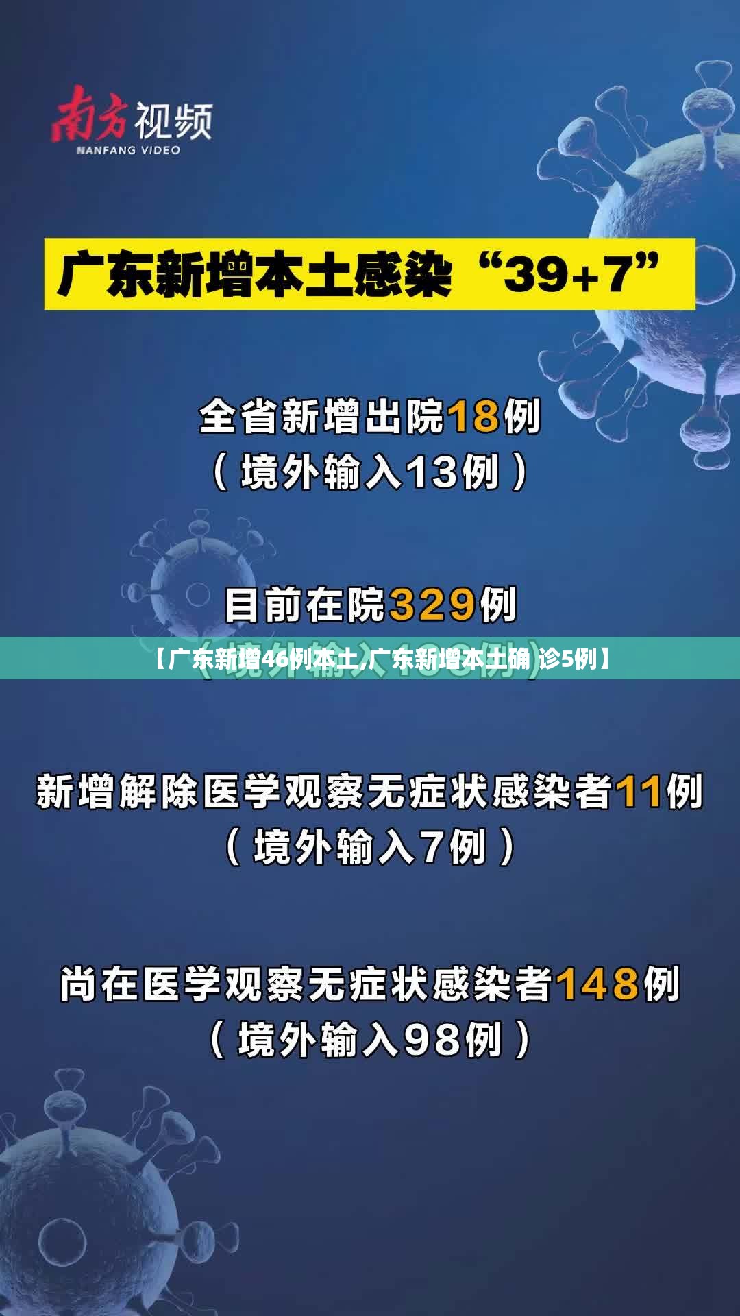 【广东新增46例本土,广东新增本土确 诊5例】 【广东新增46例本土,广东新增本土确 诊5例】