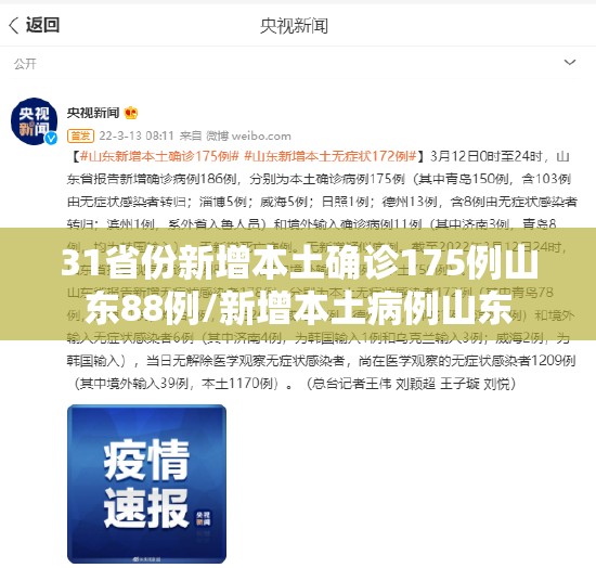 31省份新增本土确诊175例山东88例/新增本土病例山东 31省份新增本土确诊175例山东88例/新增本土病例山东