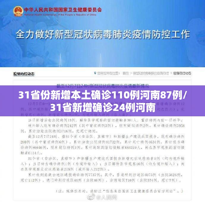 31省份新增本土确诊110例河南87例/31省新增确诊24例河南 31省份新增本土确诊110例河南87例/31省新增确诊24例河南