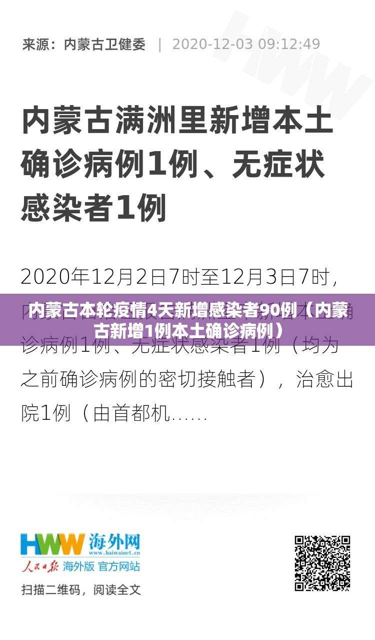 内蒙古本轮疫情4天新增感染者90例（内蒙古新增1例本土确诊病例）