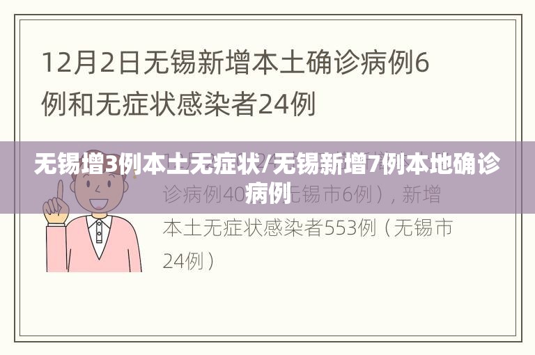 无锡增3例本土无症状/无锡新增7例本地确诊病例