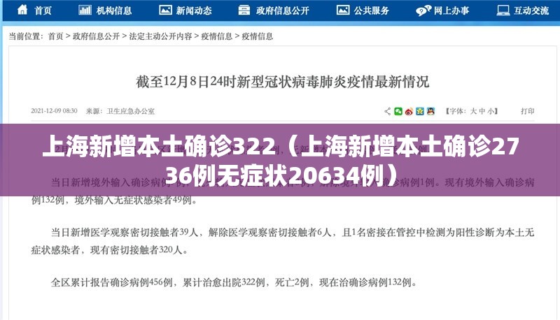 上海新增本土确诊322（上海新增本土确诊2736例无症状20634例）