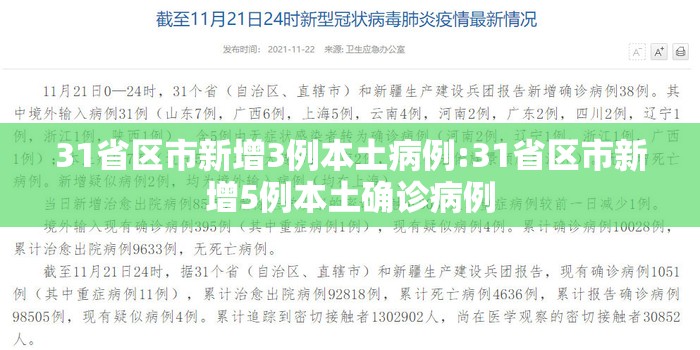 31省区市新增3例本土病例:31省区市新增5例本土确诊病例 31省区市新增3例本土病例:31省区市新增5例本土确诊病例