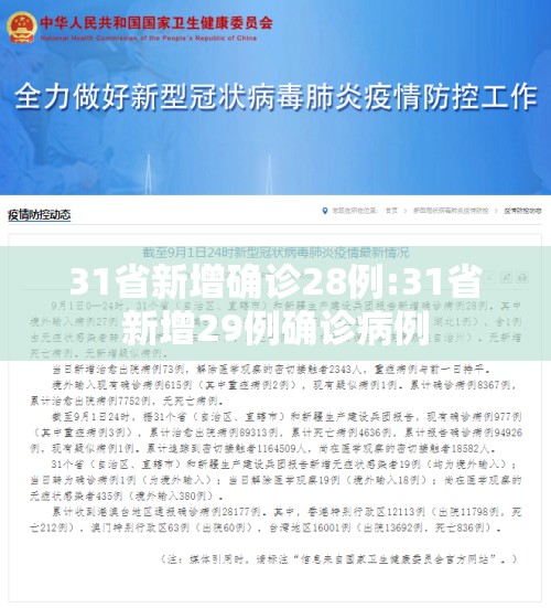31省新增确诊28例:31省新增29例确诊病例