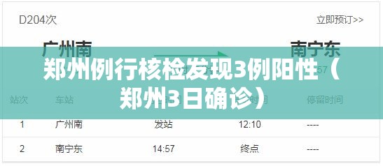 郑州例行核检发现3例阳性(郑州3日确诊) 郑州例行核检发现3例阳性(郑州3日确诊)