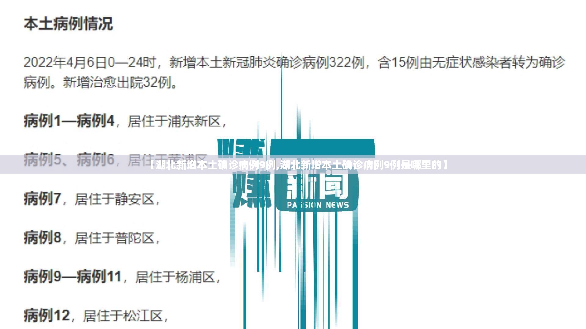 【湖北新增本土确诊病例9例,湖北新增本土确诊病例9例是哪里的】 【湖北新增本土确诊病例9例,湖北新增本土确诊病例9例是哪里的】