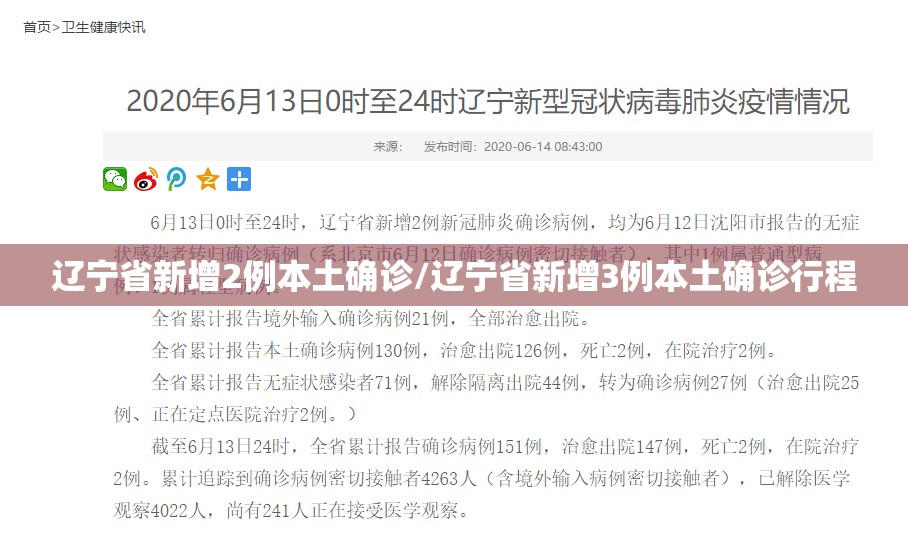 辽宁省新增2例本土确诊/辽宁省新增3例本土确诊行程 辽宁省新增2例本土确诊/辽宁省新增3例本土确诊行程