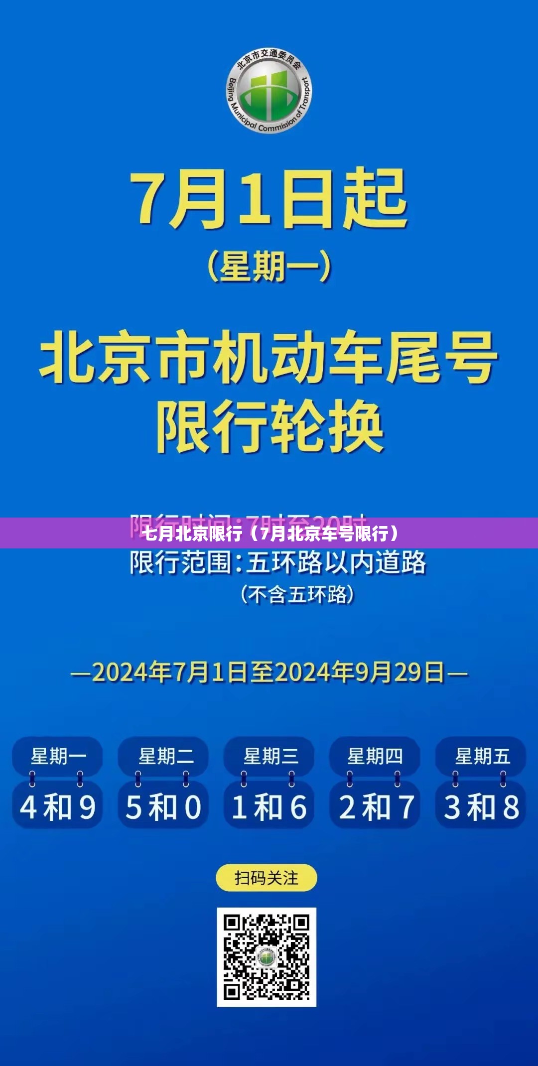 七月北京限行(7月北京车号限行) 七月北京限行(7月北京车号限行)