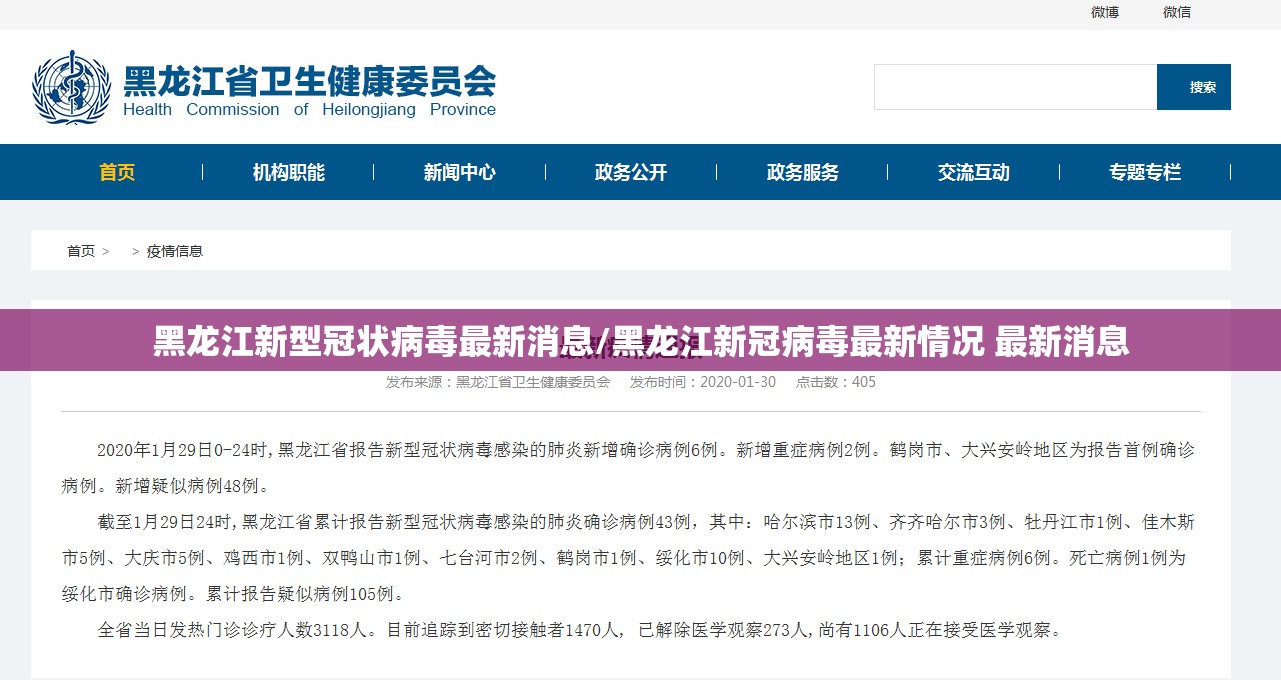 黑龙江新型冠状病毒最新消息/黑龙江新冠病毒最新情况 最新消息 黑龙江新型冠状病毒最新消息/黑龙江新冠病毒最新情况 最新消息
