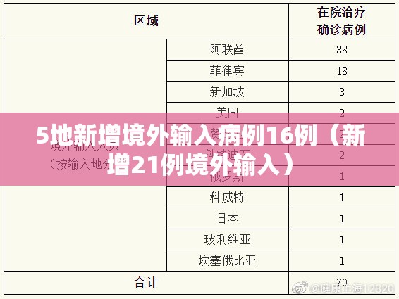5地新增境外输入病例16例(新增21例境外输入) 5地新增境外输入病例16例(新增21例境外输入)