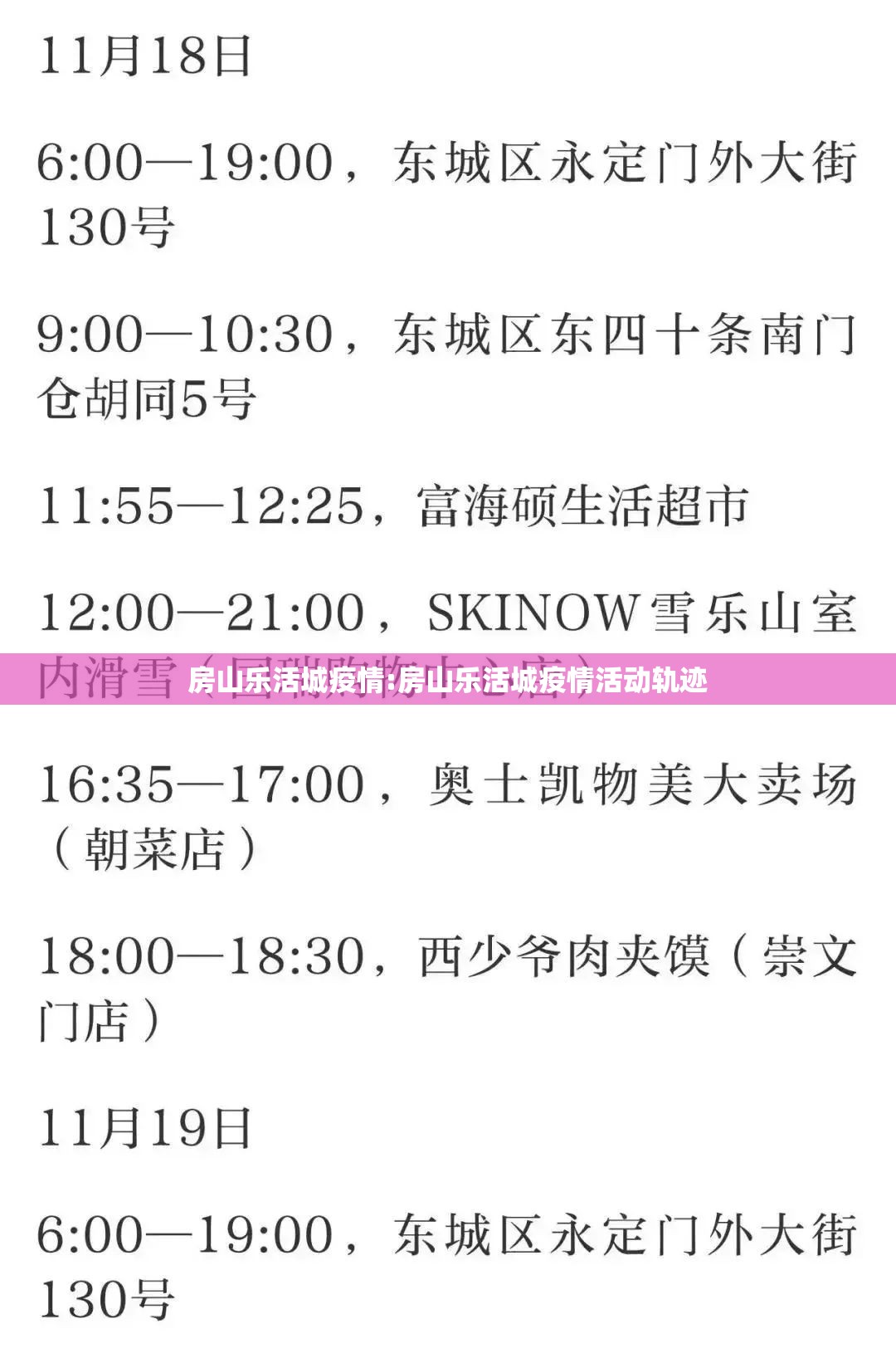 房山乐活城疫情:房山乐活城疫情活动轨迹 房山乐活城疫情:房山乐活城疫情活动轨迹