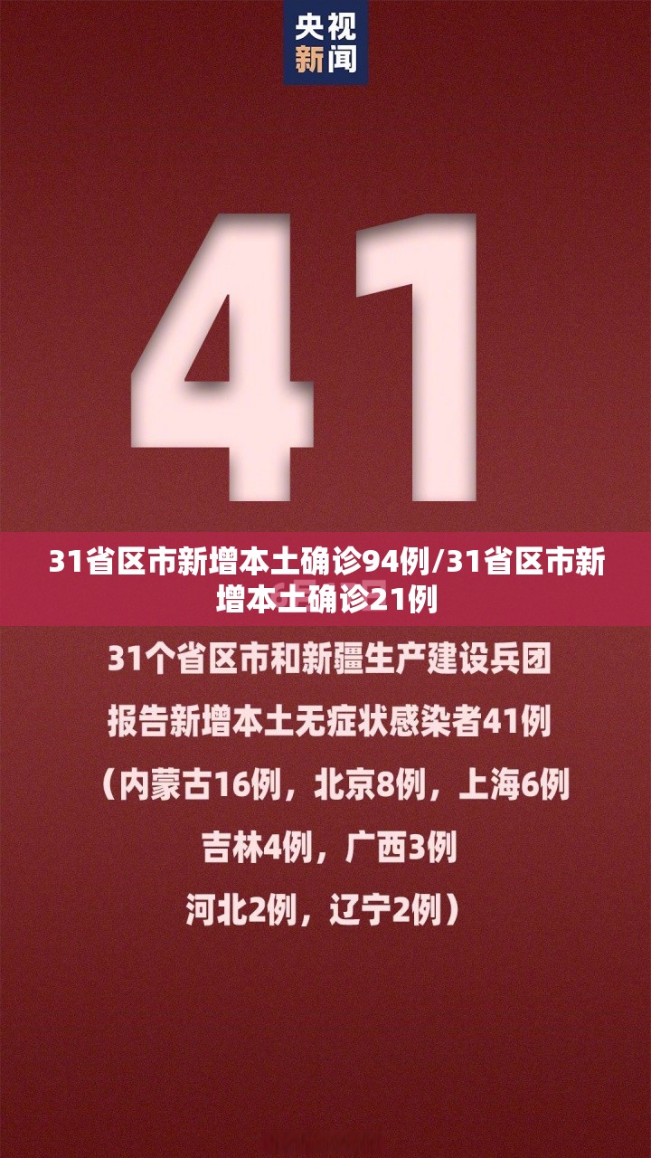 31省区市新增本土确诊94例/31省区市新增本土确诊21例 31省区市新增本土确诊94例/31省区市新增本土确诊21例