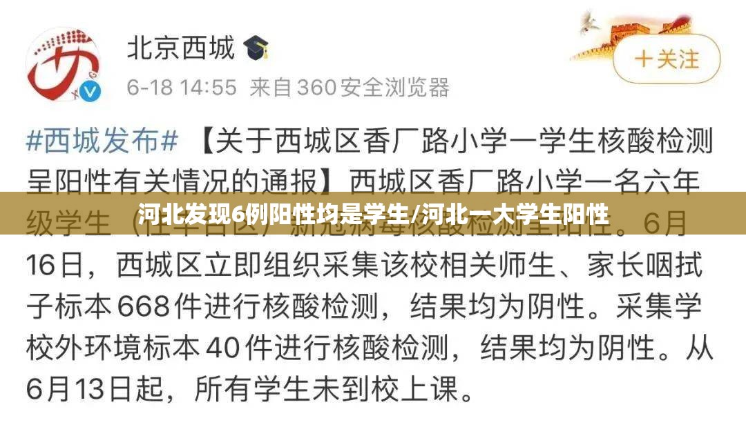河北发现6例阳性均是学生/河北一大学生阳性 河北发现6例阳性均是学生/河北一大学生阳性