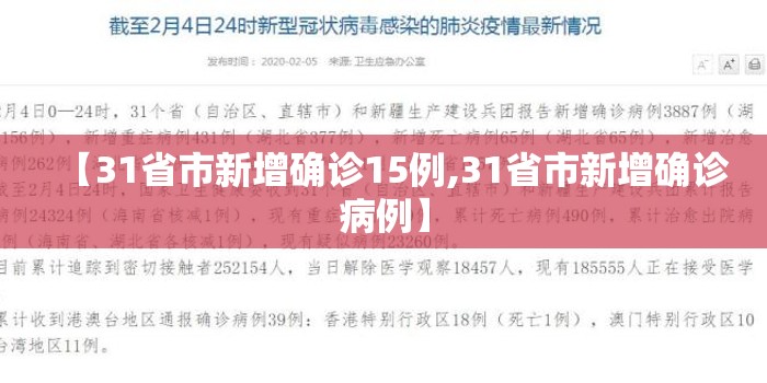 【31省市新增确诊15例,31省市新增确诊病例】