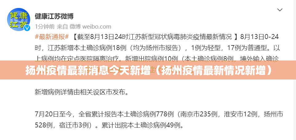扬州疫情最新消息今天新增（扬州疫情最新情况新增）