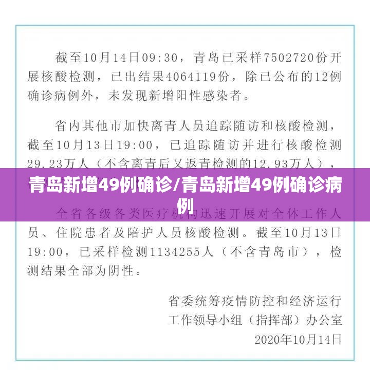 青岛新增49例确诊/青岛新增49例确诊病例