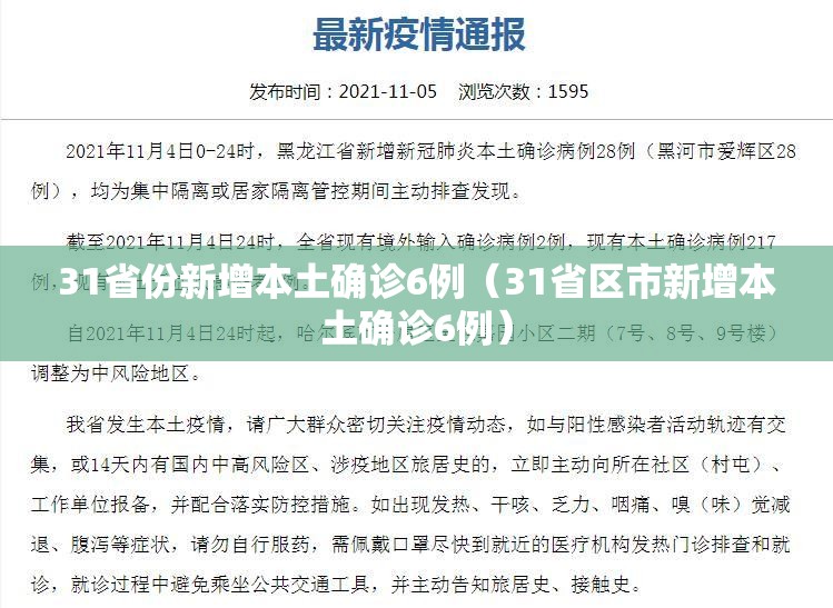 31省份新增本土确诊6例(31省区市新增本土确诊6例) 31省份新增本土确诊6例(31省区市新增本土确诊6例)